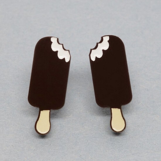 Boucles d'oreilles Lili POP- Pops Chocolat (sucette glacée)